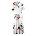 thumbnail image 5 of Kcodviy Robe Courte Décontractée pour Femmes avec Poches pour l'Été, Manches, Imprimée, Longue, Robes Longues Mignonnes pour Femmes, Robe pour Femmes, Robe Portefeuille pour Femmes, Été, Petite, Robes d'Été, 5 of 5