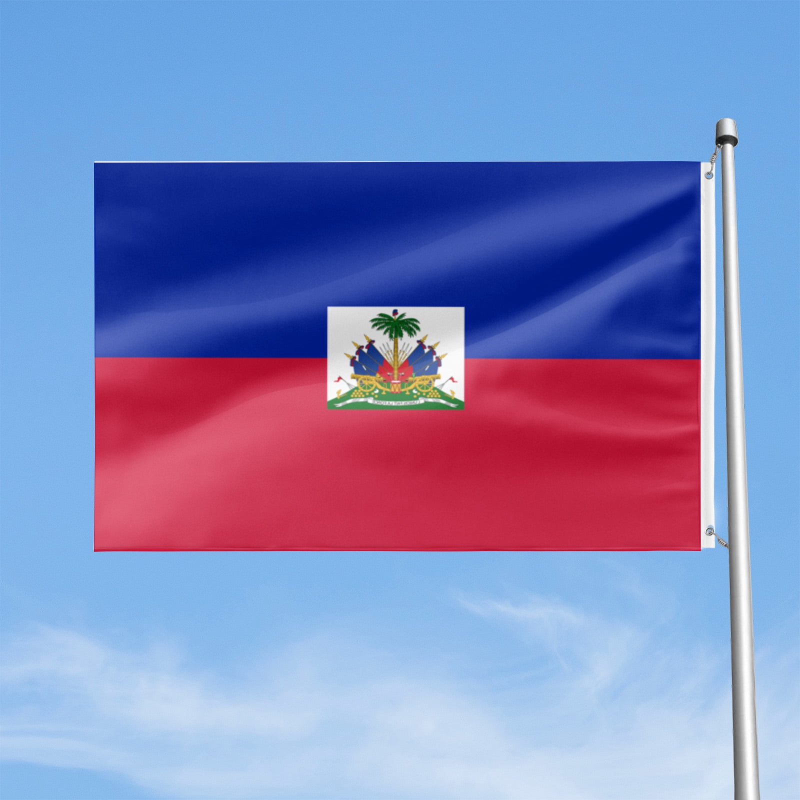 Livetty Double Sided 3 layers Flags 4x6 Ft Haiti Flags Banner for Yard Decoration Garden Display For World Soccer Play
