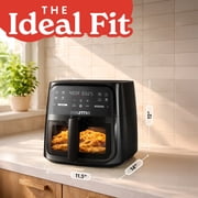 Gourmia 8 Qt Air Fryer, 8 Presets with Digital Display, FryForce 360° Technology, Easy View Window & Interior Light, Dishwasher Safe Basket, Black