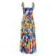 thumbnail image 2 of TRKIYQC Mujeres Impreso Slip Dress Adultos Verano Sin Mangas Tie Up Boat Neck Maxi One-piece TRKIYQC moderno, 2 of 9
