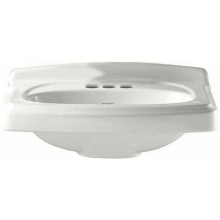 Supreme Vitreous China Lavatory - American Standard 0555.104.020 Portsmouth Pedestal Lavatory Top with Three Faucet Holes (4 Centers) without Pedestal Leg, Available in Various Colors