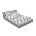 thumbnail image 2 of Ambesonne Floral Fitted Sheet & Pillow Sham Set, Classic Damask Rococo, Queen, Pale Grey White, 2 of 2