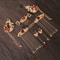 thumbnail image 6 of Sinyiin Bride Retro Chinese Style Hair Ornaments Tassel Women Wedding Headdress Earrings, 6 of 20