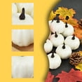 thumbnail image 5 of Artificial Mini Pumpkins, Foam Decorative Pumpkins, 12Pcs White Yellow Lifelike Halloween Thanksgiving Fall Home Table Decorations, Small Lightweight Plastic Pumpkin Props, 5 of 7