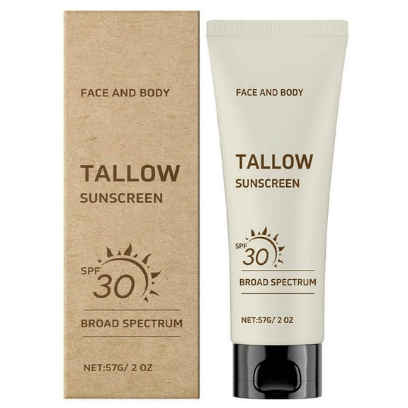 Tallow Sunscren,Beef Tallow Repair Sunscren,Sunscren for Face,Highly Waterproof And Sweat-proof Lightweight Moisturizing Nonsticky for Summer Outdoor(1pc 70g/2.46oz)from Biweutydys