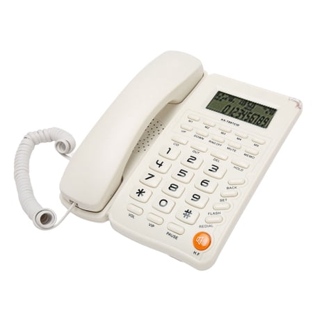 BIMZUC Corded Phone Wired Landline Telephone with Big Buttons, Reliable Desktop Wall Mount Wired Telephone for Home Office Hotel Elderly (White, 8.27 x 8.27 x 2.36 inches / 21.0 x 21.0 x 6.0 cm)