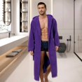thumbnail image 2 of Men's Bathrobe with Hood, Soft Long Towel Robe for Men - Super Absorbent Quick Dry yet Warm, 2 of 6