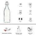 thumbnail image 4 of Clear SQUARE Swing Top Glass Bottles With Lids - 33.75 Oz - Airtight Flip Top Glass Water Bottles Great For Oil And Vinegar, Beverages, Juices, Smoothies - (2 Pack) (Not For Carbonated Beverages), 4 of 4