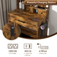 thumbnail image 3 of 23" Vanity Makeup Set with Mirror, Adjustable Lights, Stool, Wood Dressing Table with Power Outlet and Hairdryer Holder, Modern Bedroom Storage Vanity, 3 of 8