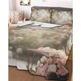 thumbnail image 3 of Quilts Twin XL Size, Pink Rose Spring Floral Soft Comforter Bedding Set for Bed, Summer Roses Flowers Farmhouse Lightweight Quilted Bedspread with Pillow Cover(2 Pieces) for All Season, 68x98 Inch, 3 of 6