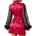 thumbnail image 4 of Tawop Robes for Women Sleepwear Mesh Sleeve Womens Pajamas Deep V, 4 of 7