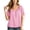 Pink, variant on Womens Plaid Shirts Tie Elastic Short Sleeve Button Down Blouses Crewneck Casual Cute Summer Tops Loose Fit (2XL, Yellow)