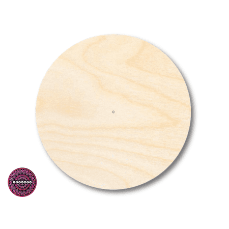 Unfinished Wood Circle with Etched Center Mark Shape 16" / 1/8"