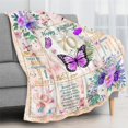 thumbnail image 2 of 70th Birthday Blanket, 70 Year Old Gifts for Women, Happy 70th Birthday Gift Ideas, Butterfly Flower Throw Blanket Decorations Gifts for Birthday Anniversary Christmas Warm Flannel Blankets 50x60, 2 of 6