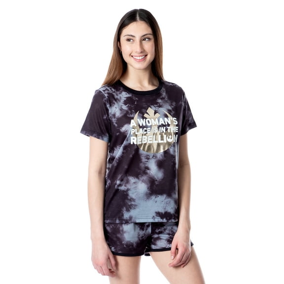 Star Wars Womens' In The Rebellion Tie-Dye Sleep Pajama Set Short