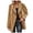 Beige, Khaki, variant on Fall Trench Coat for Women Solid Lapel Woolen Button Up Long Sleeve Breasted Trench Coat Long Outwear Wool Clothing Khaki,M