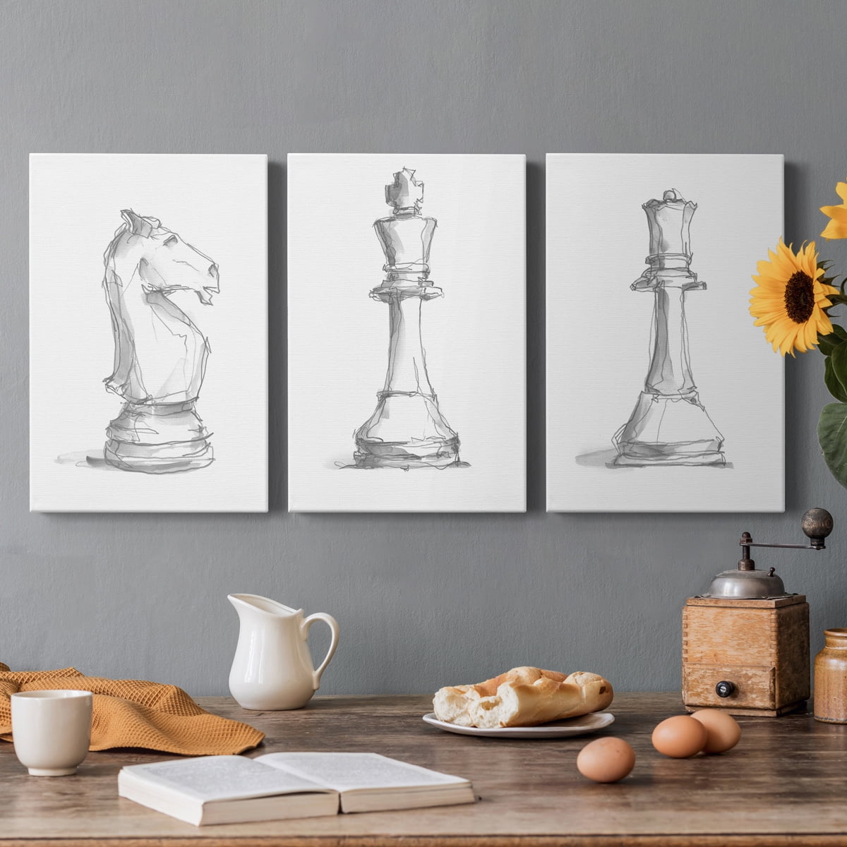 Chess Piece Study I Premium Gallery Wrapped Canvas - Ready to Hang - 32 x 48 Each