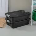 thumbnail image 4 of Sterilite 6-Pack 10 Gallon Stacker Tote, Rugged Plastic Storage Bins, Black, 4 of 11