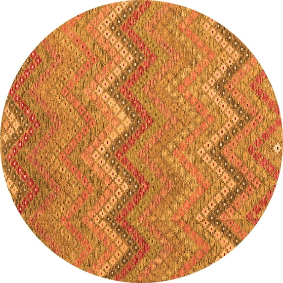 Ahgly Company Indoor Round Southwestern Orange Country Area Rugs, 8' Round