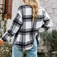 thumbnail image 5 of Pntutb Señoras Invierno Sin Capucha A Cuadros Solapa Camisa De Manga Larga Casual Top Chaqueta Liquidación Pntutb Pntutb-4817, 5 of 5