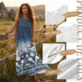 thumbnail image 6 of Xixirimido Boho Floral Geometric Blue Print Maxi Dresses for Women Sleeveless Casual Dresses with Pockets Flowy A-line Long Summer Sun Dress Beach Vacation Wear, Size 3XL, 6 of 7