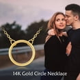 thumbnail image 6 of KECHO 14k Gold Simple Circle Necklace Karma Pendant Necklace for Women Jewelry, 6 of 6