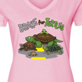thumbnail image 4 of Inktastic Brake for Turtles- Turtle Crossing Women's V-Neck T-Shirt, 4 of 5