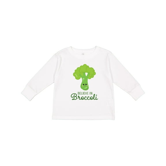 Inktastic Believe in Broccoli Boys or Girls Long Sleeve Toddler T-Shirt