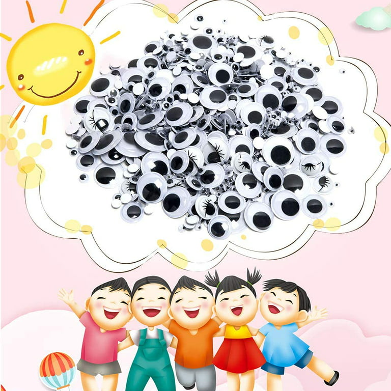 FEBSNOW 200 Pieces Wiggle Eyes Self Adhesive Black White Googly Eyes for DIY Crafts Decoration (30mm)