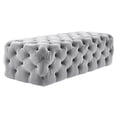 thumbnail image 2 of TOV Furniture The Kaylee Collection Modern Style Living Room Jumbo Velvet Upholstered Button Tufted Ottoman, Grey, 2 of 4