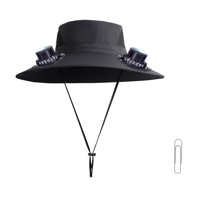 Chapeau de Pêcheur d'Été à Énergie Solaire pour Adultes / Conception en Maille Respirante - Protection Solaire Supérieure - Ajustement Confortable - Circonférence Réglable de 48 cm - Garde la Tête au Frais et au Sec - Activités de Plein Air