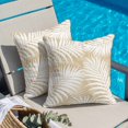thumbnail image 4 of Throw Pillow Covers, Beige Palm Leaf Decorative Throw Pillow Covers 18x18 Inch, Summer Coastal Botanical Tropical Square Linen Pillow Cases for Couch/Living Room/Sofa, 4 of 9