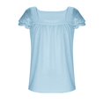 thumbnail image 2 of UACY Girls Tops Summer Boho Blouses Short Sleeve Square Neck Crochet Lace Trim Casual Shirts, 2 of 6