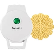 Mini Electric Pizzelle Maker- Makes 1 Personal Tiny Sized 4 Traditional Italian Waffle in Minutes- Nonstick Iron Press w Recipes- Dessert Cookie Treat or Housewarming Baking Gift