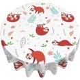 thumbnail image 6 of Sloth Tablecloth Round Table Cloths 60 Inch Wrinkle Resistant Picnic Table Covers Washable for Holiday Kitchen Party Picnic, 6 of 6