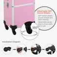 thumbnail image 5 of QueelQuest Professional Makeup Train Case 4 in 1 Rolling Cosmetic Trolley Makeup Case Organizer Makeup Travel Case, with 4 Detachable Removable Wheels, Pink, 5 of 8
