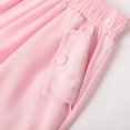thumbnail image 3 of WOYY Girls Loose Fit Cargo Shorts High Waist Knee-Length Sports Shorts, Sizes 4-15, Pink, 3 of 6