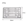 thumbnail image 2 of Erasing Shield 27 Patterns Stainless Steel for Mechanical Drawing Engineering Design 3Pcs, 2 of 3