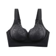 thumbnail image 2 of Ohufall Women's Bra Print Wide Strap V Neck Bra Solid Color Fashion Wireless Bras,34A/B/C-42A/B/C, 2 of 5