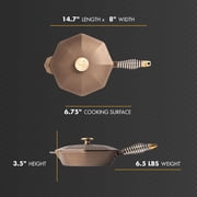FINEX 8 Cast Iron Skillet with Lid - Versatile Cast Iron Pan - Cooking Pan Enhances Food Taste - Nonstick Skillet - Heirloom Kitchen Essentials - Pre-Seasoned with Flaxseed Oil