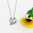 thumbnail image 3 of Uloveido Round Cubic Zirconia Heart Pendant Love Infinity Necklace Birthday Valentines Mother's Gifts for Women Y1146 (white), 3 of 7