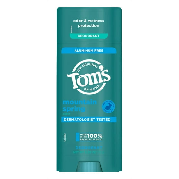 Toms Deodorant Stick Mountain Spring Aluminum-Free 3.25 Ounce (Pack of 2)