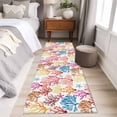 thumbnail image 4 of Coastal Coral 2'x6' Runner Rugs for Hallway Kitchen Bedside Non Slip, Summer Ocean Marine Coral Starfish Watercolor Entryway Rug Runners with Rubber Backing, Long Carpet Runner for Laundry Room, 4 of 8