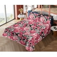 thumbnail image 4 of Ambesonne Delicate Roses Fitted & Flat Sheet with Shams 4 Pcs Set, Neutral Floral Scene, King, Pastel Pink Pale Grey, 4 of 5