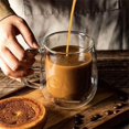 thumbnail image 2 of Tasse en Verre Résistant à la Chaleur à Double Paroi avec Poignée 150ml 250ml 350ml Tasse à Café Lait Jus Bière Transparente, 2 of 7