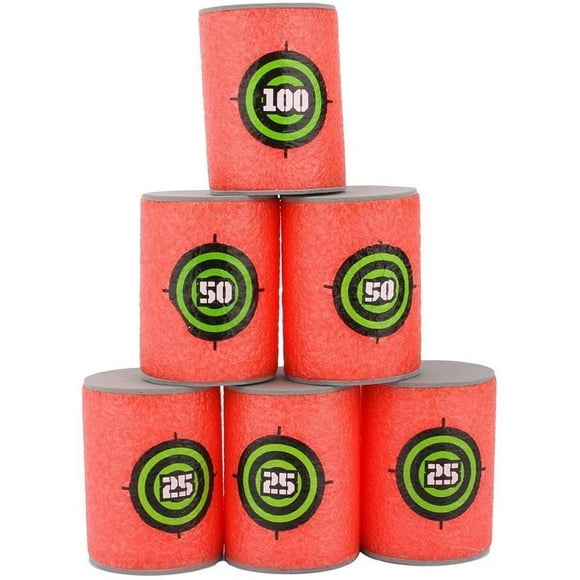 6 Piece Soft Foam Dart Bullet Targets for Toy Gun Nerf N Strike Elite