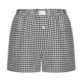 thumbnail image 5 of CALAFEBILA Cotton Bermuda Shorts for Women Plus Size Plaid Elastic Waist Casual Women Plus Size Shorts with Pockets, 5 of 5