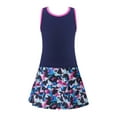thumbnail image 5 of renvena Kids Girls 2PCS Tennis Skateboard Uniform Racer Back Vest Top with Built-in Shorts Golf Skorts Outfit Color Block 8, 5 of 7