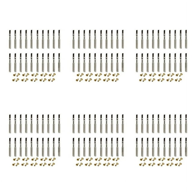 120 Pcs Lyre Harp Tuning Pin Nails with 120 Pcs Rivets Set for Lyre Harp Small Harp Musical Stringed Instrument,120 x String Pin Nails 120 x Rivet,Silver & Gold