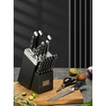 thumbnail image 4 of FOHERE 14 Pcs Knife Set with Self-sharpening , Waved Texture Stainless Steel Kitchen Knives, Black, 4 of 9